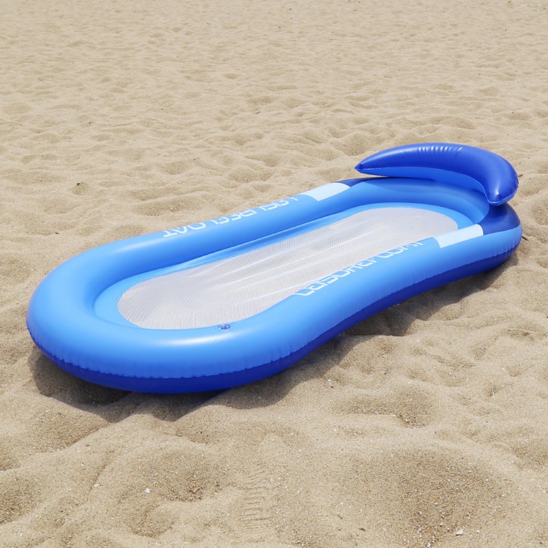 Inflatable Water Sofa PVC Floating Bed Foldable Backrest Floating Row for Summer Outdoor Swimming Beach 150*75 noble blue_150*75cm