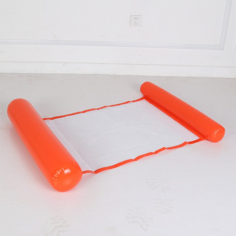 Inflatable Water Sofa Floating Bed Foldable Backrest Floating Row Netted Hammock  orange_116*73cm (environmental mesh)