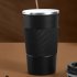 Insulated Coffee Vacuum Coffee Cup Ceramic Inner Travel Coffee Tumbler Reusable Thermal Cup With Lid And 201 Stainless Steel Outer For Home Office rose summer r