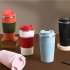 Insulated Coffee Vacuum Coffee Cup Ceramic Inner Travel Coffee Tumbler Reusable Thermal Cup With Lid And 201 Stainless Steel Outer For Home Office rose summer r