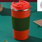Insulated Coffee Vacuum Coffee Cup Ceramic Inner Travel Coffee Tumbler Reusable Thermal Cup With Lid And 201 Stainless Steel Outer For Home Office rose summer red 510ml