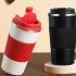 Insulated Coffee Vacuum Coffee Cup Ceramic Inner Travel Coffee Tumbler Reusable Thermal Cup With Lid And 201 Stainless Steel Outer For Home Office rose summer r