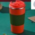 Insulated Coffee Vacuum Coffee Cup Ceramic Inner Travel Coffee Tumbler Reusable Thermal Cup With Lid And 201 Stainless Steel Outer For Home Office rose summer r