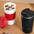 Insulated Coffee Vacuum Coffee Cup Ceramic Inner Travel Coffee Tumbler Reusable Thermal Cup With Lid And 201 Stainless Steel Outer For Home Office rose summer r