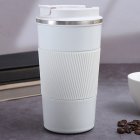 Insulated Coffee Vacuum Coffee Cup Ceramic Inner Travel Coffee Tumbler Reusable Thermal Cup With Lid And 201 Stainless Steel Outer For Home Office pure white 510ml