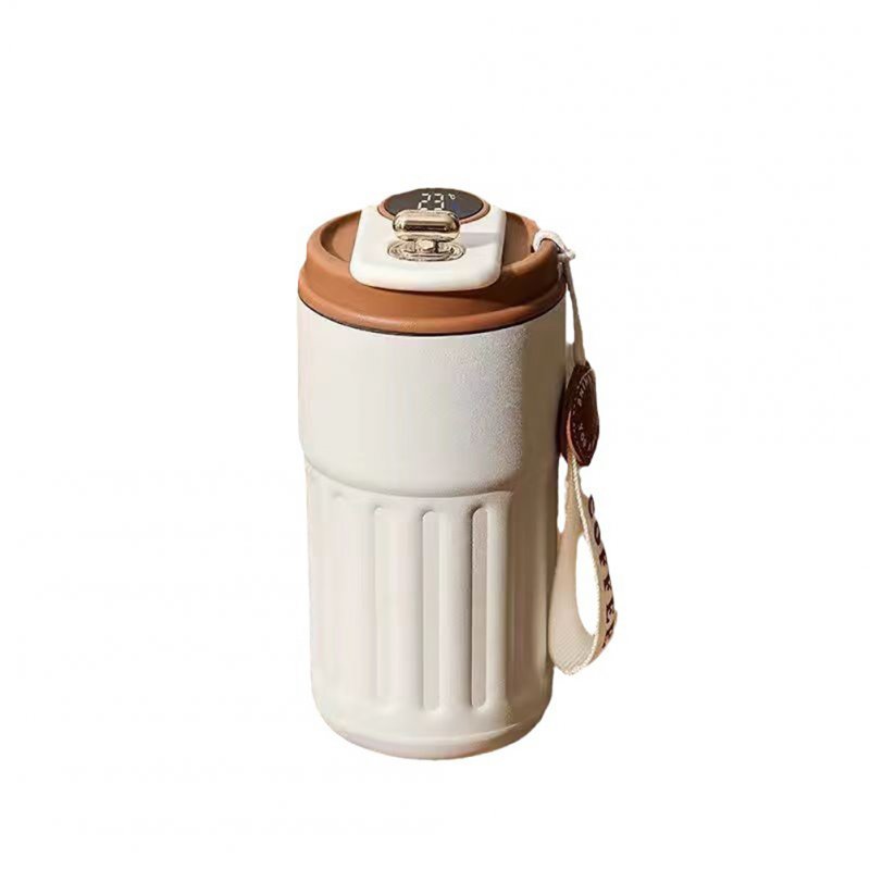 Insulated Thermos Bottle Coffee Cup Double Layer Insulation Stainless Steel Thermos Vacuum With Double Layer Insulation Coffee Bottle For Travel Outdoor Sports Light luxury milky white 420ml