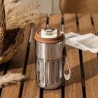 Insulated Thermos Bottle Coffee Cup Double Layer Insulation Stainless Steel Thermos Vacuum With Double Layer Insulation Coffee Bottle For Travel Outdoor Sports Light steel natural color 420ml