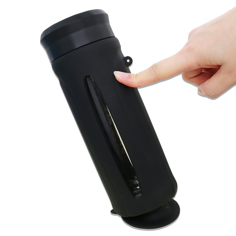 Insulated Thermos  Mug With Handle Heat Resistant Anti-slip Water  Bottle Thicker black (cup + cover)