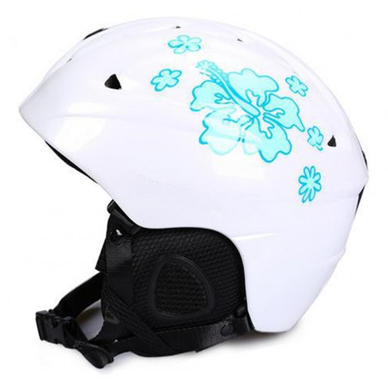 Integrated Molding Ski Helmet Safety Snowboard Helmet Protective Gear Equipment for Adult Children Pearl lotus_S