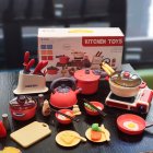 Intelligent Electric Kitchen Toys Children Play House Simulation Cooking Educational Toys Gifts red