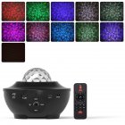 Intelligent Full Color Water Pattern Projection  Light Rotatable Bluetooth compatible Speaker Atmosphere Lamp For Party Kids Room Decor Full color model   black