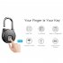 Intelligent Waterproof IP66 Fingerprint Identification Padlock Household Lock Cabinet Lock P22 with APP Version black