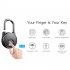 Intelligent Waterproof IP66 Fingerprint Identification Padlock Household Lock Cabinet Lock P22 without APP Version black