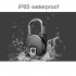 Intelligent Waterproof IP66 Fingerprint Identification Padlock Household Lock Cabinet Lock P22 with APP Version black