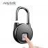 Intelligent Waterproof IP66 Fingerprint Identification Padlock Household Lock Cabinet Lock P22 without APP Version black