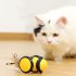 Interactive Cat Toys For Indoor Cats Automatic Electric Honeybee Touch Moving Rechargeable Car Toy With Feather Pet Supplies Pink 1pc