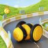 Interactive Cat Toys For Indoor Cats Automatic Electric Honeybee Touch Moving Rechargeable Car Toy With Feather Pet Supplies Yellow 1pc