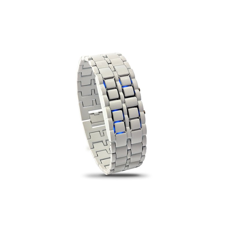 Blue LED White Watch - Iron Samurai Shiro