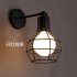 Iron Black Lampshade Wall Lamp Vintage Indoor Bedroom Balcony Corridor Study Lighting Grenade black Without bulb