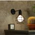 Iron Black Lampshade Wall Lamp Vintage Indoor Bedroom Balcony Corridor Study Lighting Grenade black Without bulb