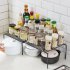 Iron Storage Shelf Retractable Adjustable Dish Spice Rack Kitchen Cupboard Organizer Stand white