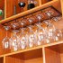 Iron Wall Mount Wine Glass Hanging Holder Goblet Stemware Storage Organizer Rack Three row