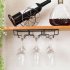 Iron Wall Mount Wine Glass Hanging Holder Goblet Stemware Storage Organizer Rack Five row