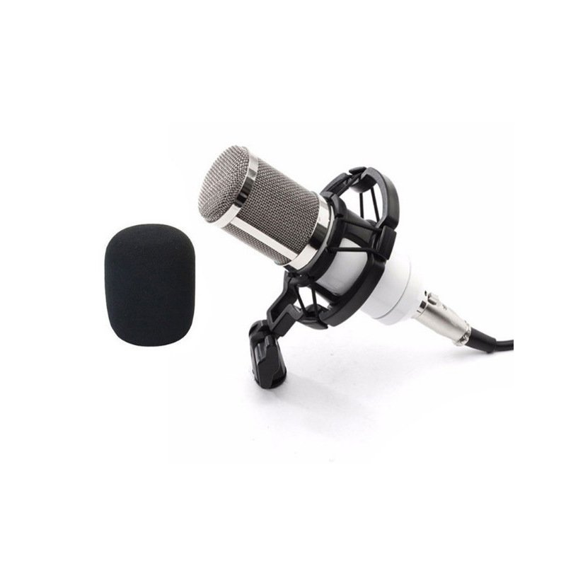 Computer Microphone 3.5mm Wired Condenser Sound Microphone for Recording Braodcasting  Pink_plastic Bracket
