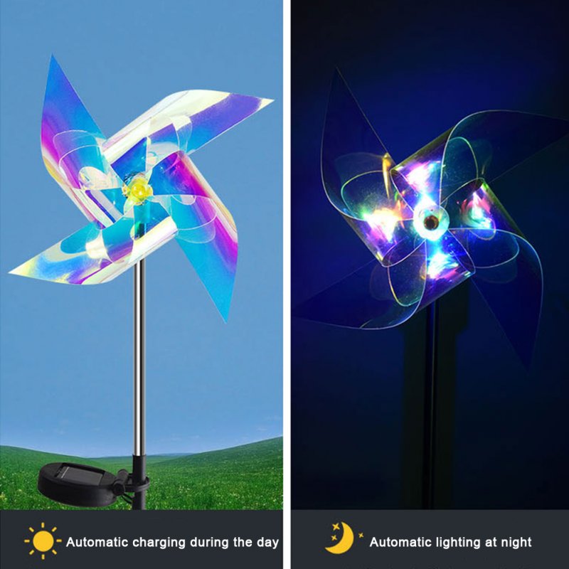 66CM Solar Windmill Lights With 2V120MA Solar Panel IP65 Waterproof Energy Saving Auto On/off Outdoor Courtyard Lawn Lamp 