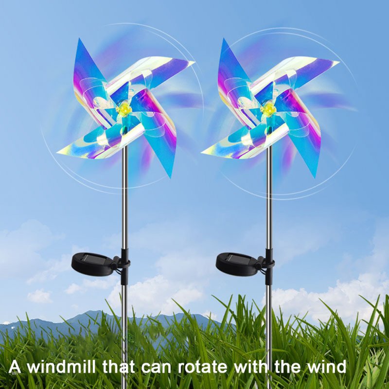 66CM Solar Windmill Lights With 2V120MA Solar Panel IP65 Waterproof Energy Saving Auto On/off Outdoor Courtyard Lawn Lamp 
