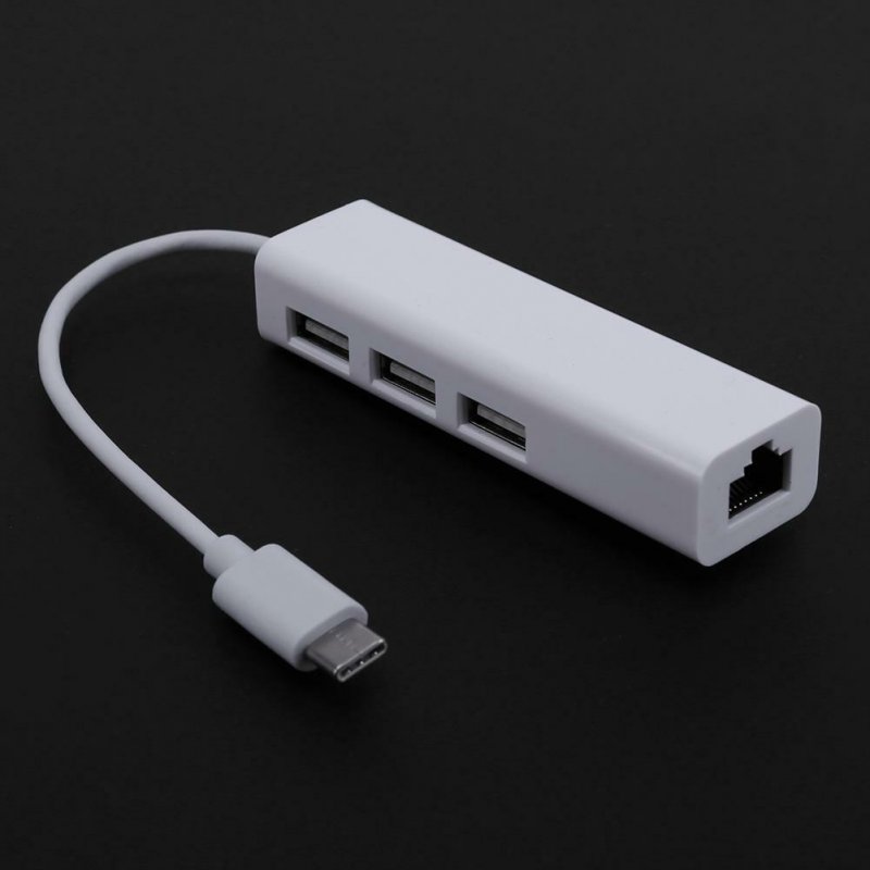 USB-C USB 3.1 Type C to USB RJ45 Ethernet Lan Adapter Hub Cable for Macbook PC 