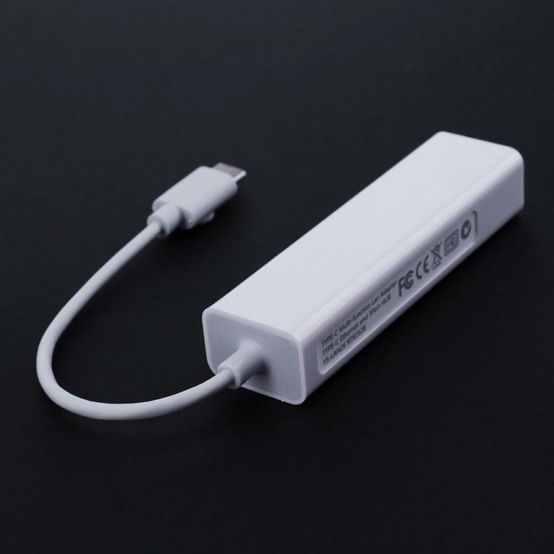 USB-C USB 3.1 Type C to USB RJ45 Ethernet Lan Adapter Hub Cable for Macbook PC 