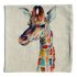 Ivenf Cotton Linen Throw Pillow Cover Case 18 x18   Colorful Imaginary Animals in Your Dream  Giraffe