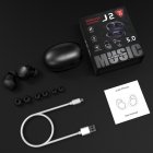 J2 Wireless  Headset Sports Stereo Noise Cancelling Led Display Bluetooth compatible 5 0 Earphones For Running Jogging Cycling Black