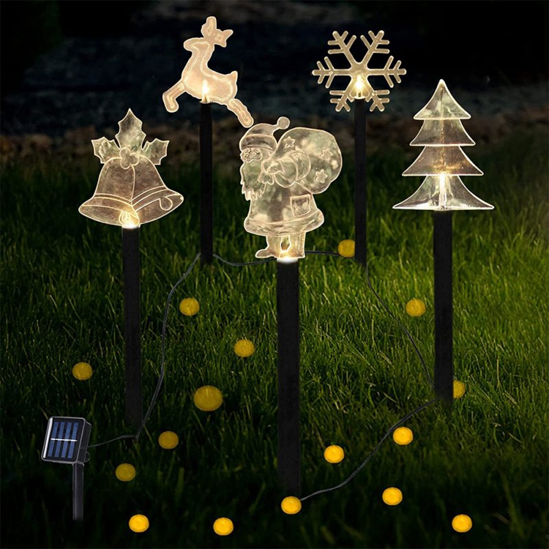 Led Christmas Solar Lawn Light Ip65 Waterproof Energy Saving Fairy Lights for Courtyard Garden Patio Decoration 