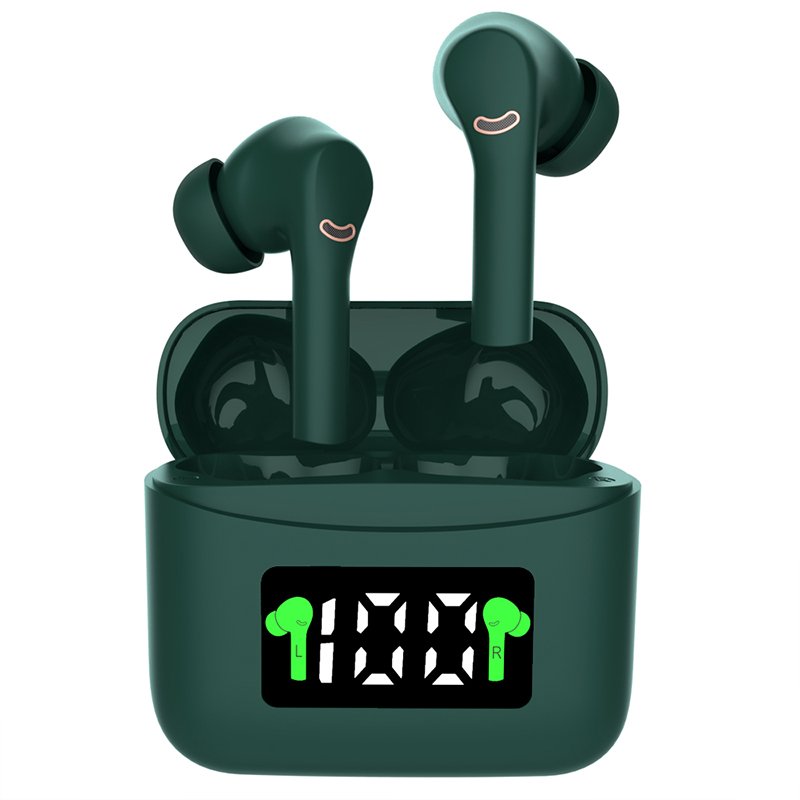 J5 Pro Hifi Headphone Noise Reduction Tws Bluetooth 5.2 Wireless Headset Sports Stereo Headset With Microphone ANC green