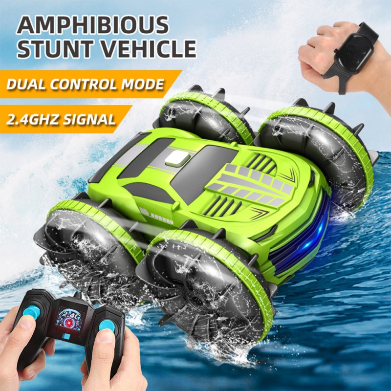 2in1 Rc Car 2.4ghz Remote Control Boat Waterproof Radio Controlled Stunt Car 4wd Vehicle All Terrain Beach Pool Toys For Boys 