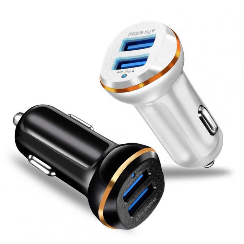 Car 3.1a Dual Usb Car Charger Led Portable Dc 12-24v Car Charger Universal Application Usb Car Charger For Mobile Phones 