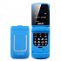 J9 0 66 inch  Mini Filp Mobile Phone Fm Wireless Bluetooth 3 0 Dialer Hands Free Headset Cellphone Blue