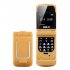 J9 0 66 inch  Mini Filp Mobile Phone Fm Wireless Bluetooth 3 0 Dialer Hands Free Headset Cellphone Gold