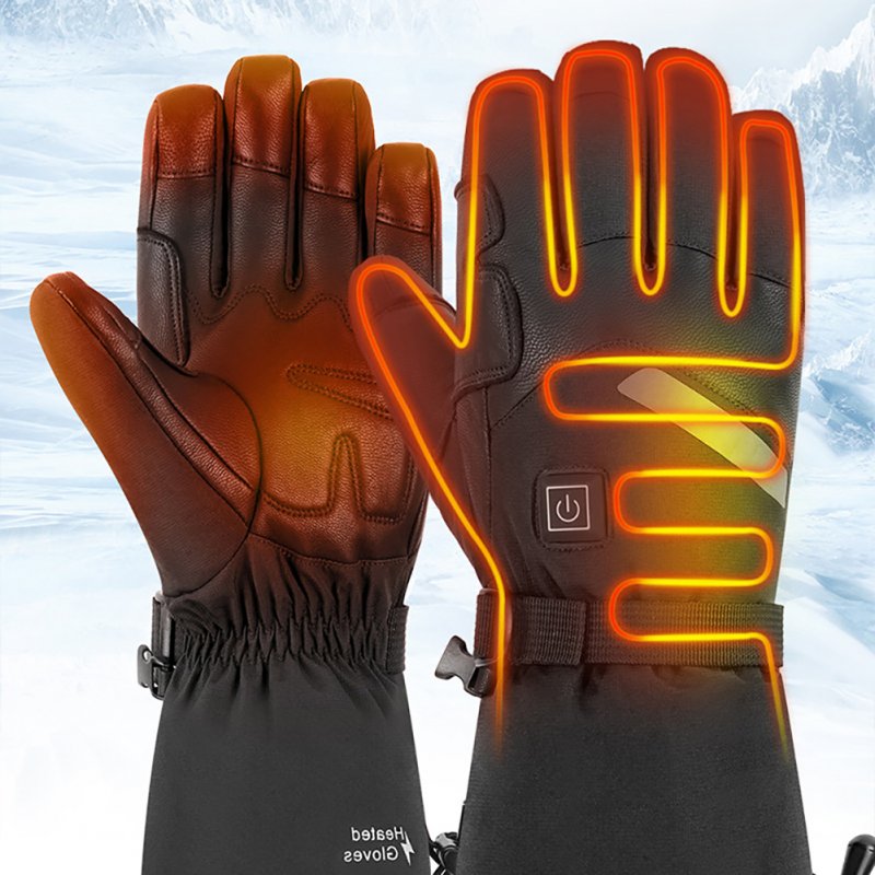 Heated Motorcycle Gloves For Men Women 5000MAH Rechargeable Lithium Battery 3-Level Temperature Control Touchscreen Heating Gloves A4-black XL