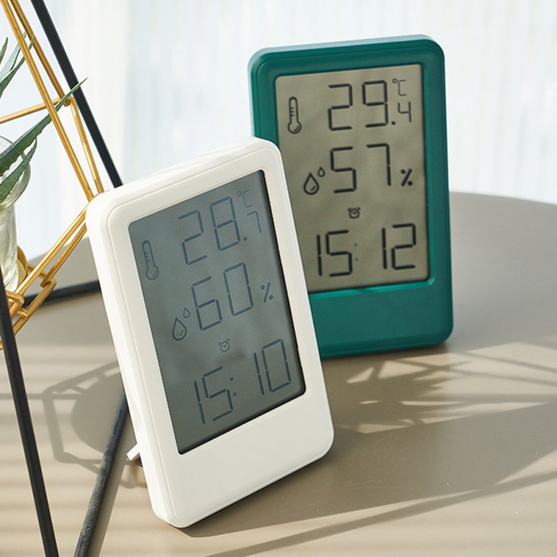 Digital Alarm Clock Lcd Large Screen Time Date Display Temperature Humidity Monitor Desk Clock 9032 black