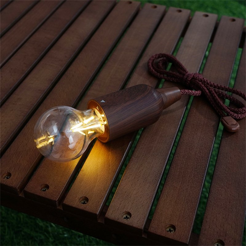 Outdoor Portable Led  Cable  Lamp With Wood Grain Lamp Holder 5v 1a 2w 70lm Various Shapes Camping Tent Christmas Atmosphere Lights 