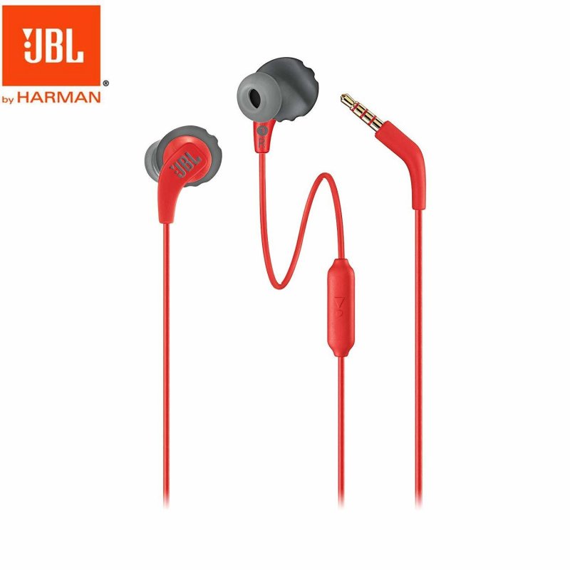 Original JBL Endurance Run Wired Earphones In-line Control In-Ear Sweatproof Sports Earphone with Mic Portable Magnetic Earplug red