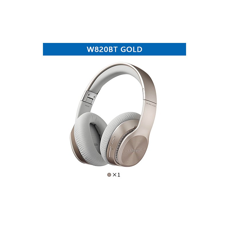 Original EDIFIER W820BT Bluetooth Headphones CSR Technology Foldable Wireless Earphone Dual Batteries 80 Hours Playback Gold