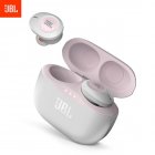 Original JBL T120 TWS True Wireless Bluetooth Earphones TUNE 120TWS Stereo <span style='color:#F7840C'>Earbuds</span> Bass Sound Headphones Headset with Mic Charging Case Pink