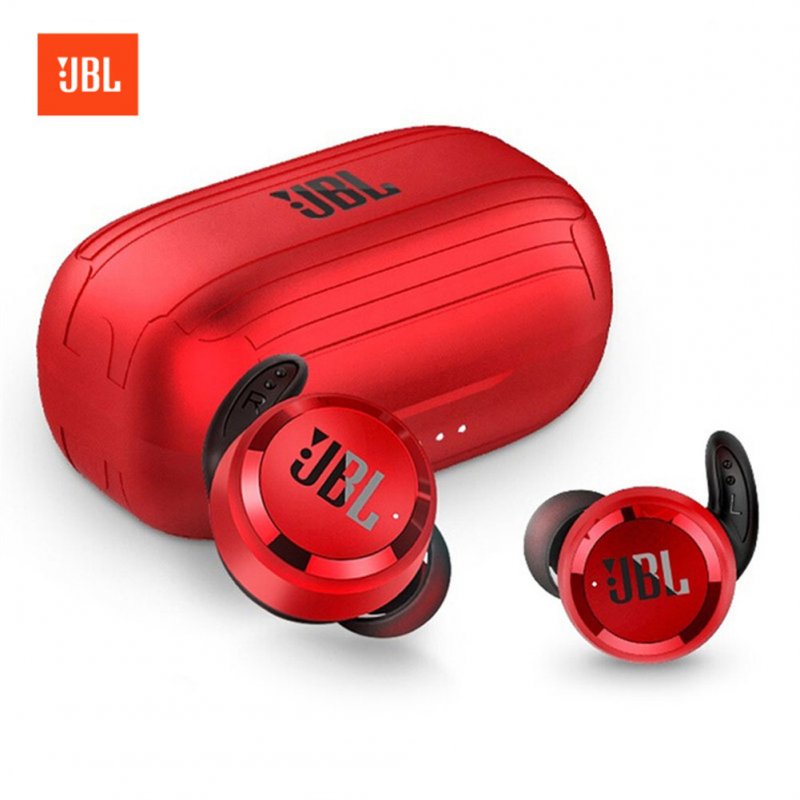 JBL T280 TWS Wireless Headphones Gaming Sports Bluetooth-compatible Earbuds Deep Bass Waterproof Headset Red