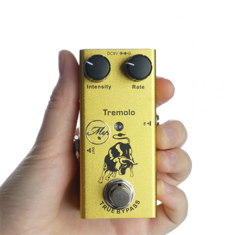 JDF-9  Electric Guitar Effector Tremolo Effector with Led Light Golden