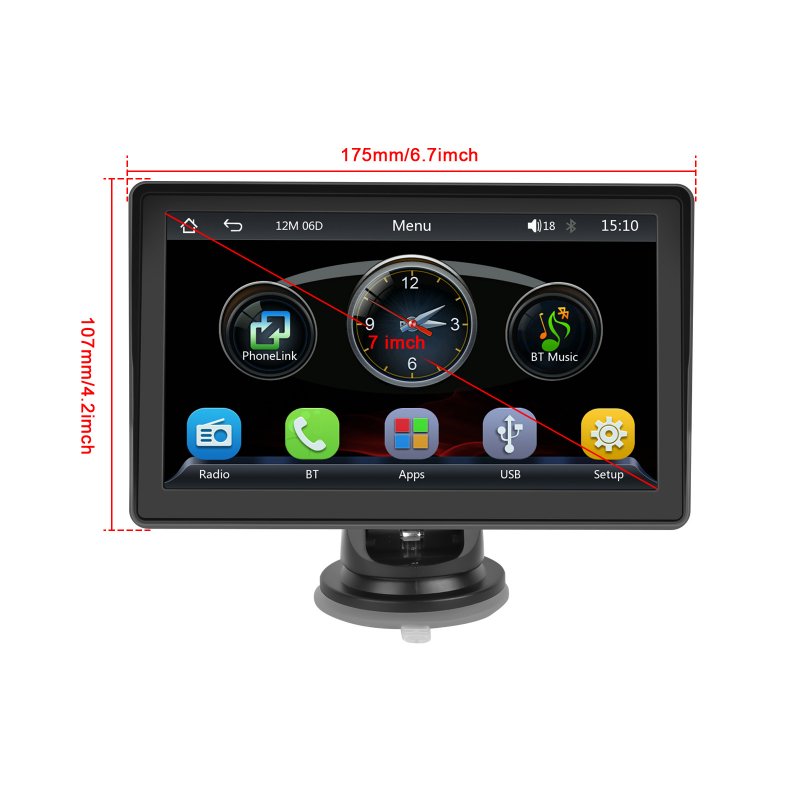 Car Radio 7-inch HD Multimedia Video Playback Mp5 Player Bluetooth Kit for Carplay 