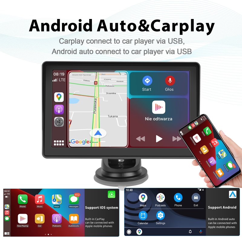 Car Radio 7-inch HD Multimedia Video Playback Mp5 Player Bluetooth Kit for Carplay 